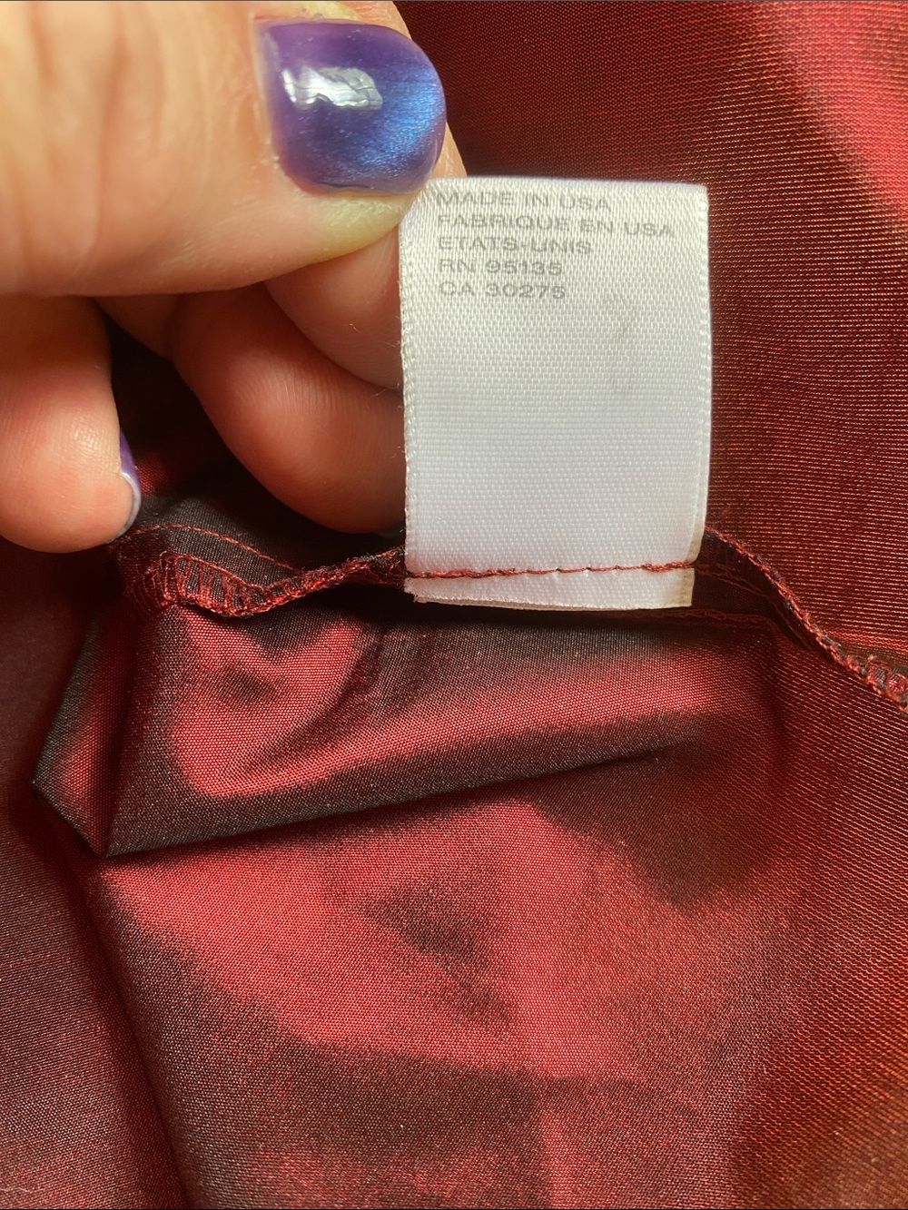 ! Lafayette 148 8 Burgundy Purple Silk Taffeta Wrap Tie Top - Picture 14 of 14